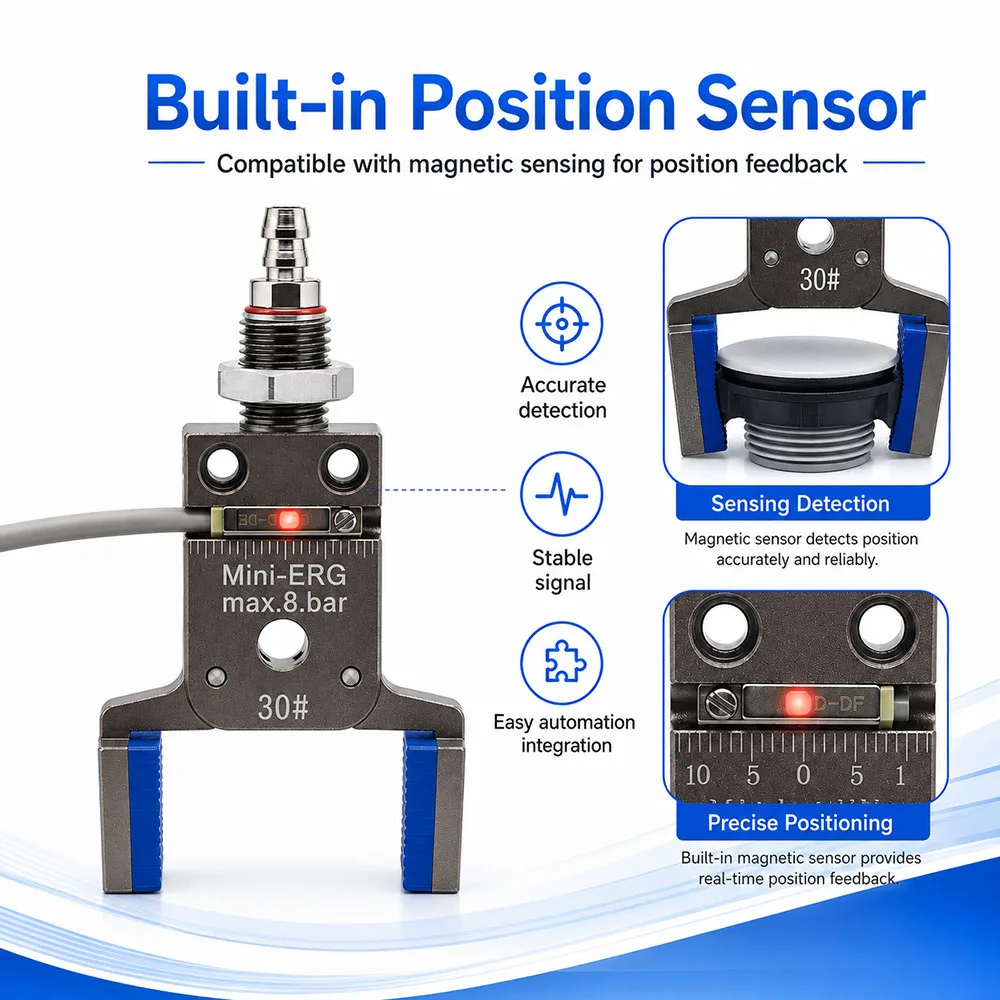 Pneumatic Gripper EHRG Manipulator Clamp WIth Antiskid Pad Multi Size Fixture for Injection Molding Robot Arm Automation Tools