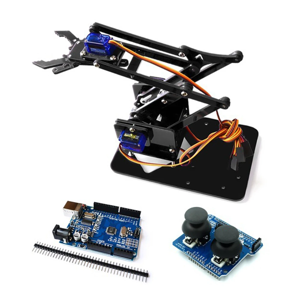 4 DOF Unassembly Acrylic Mechanical Arm Robot Manipulator Claw for Arduino Maker Learning DIY Kit Robot Programming Robot Arm