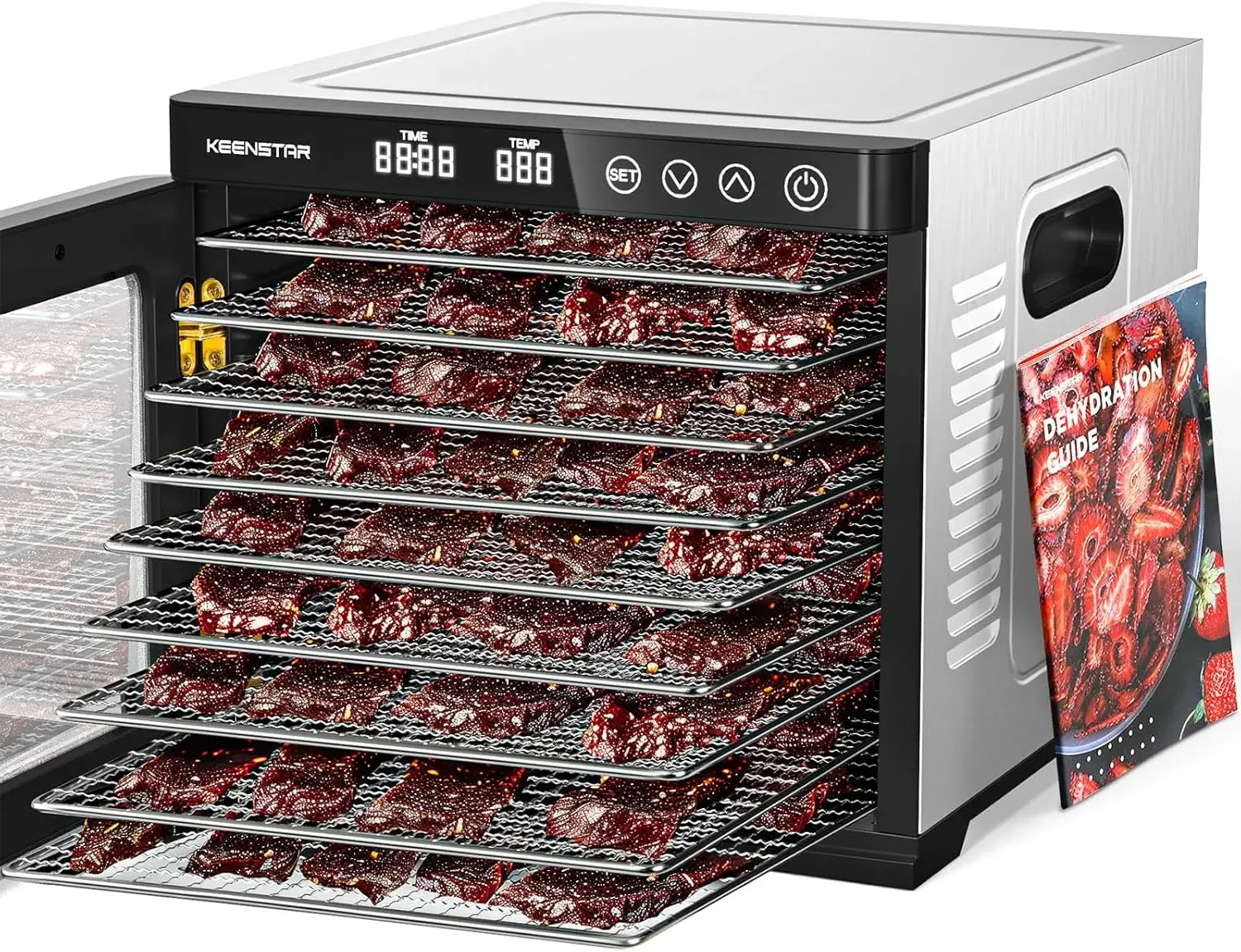 for Jerky 1000W, 9 Stainless Steel Trays, 165℉ Temperature Control, 8.7ft² Drying Space, 48H Timer, Dryer Machin