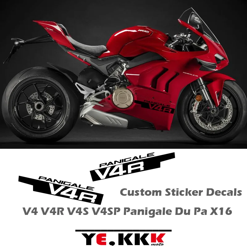 For Ducati Panigale V4 V4S V4R V4SP Lower Fairing Custom Sticker Decals Cutout Red Black Hip Carene Du Pa X16