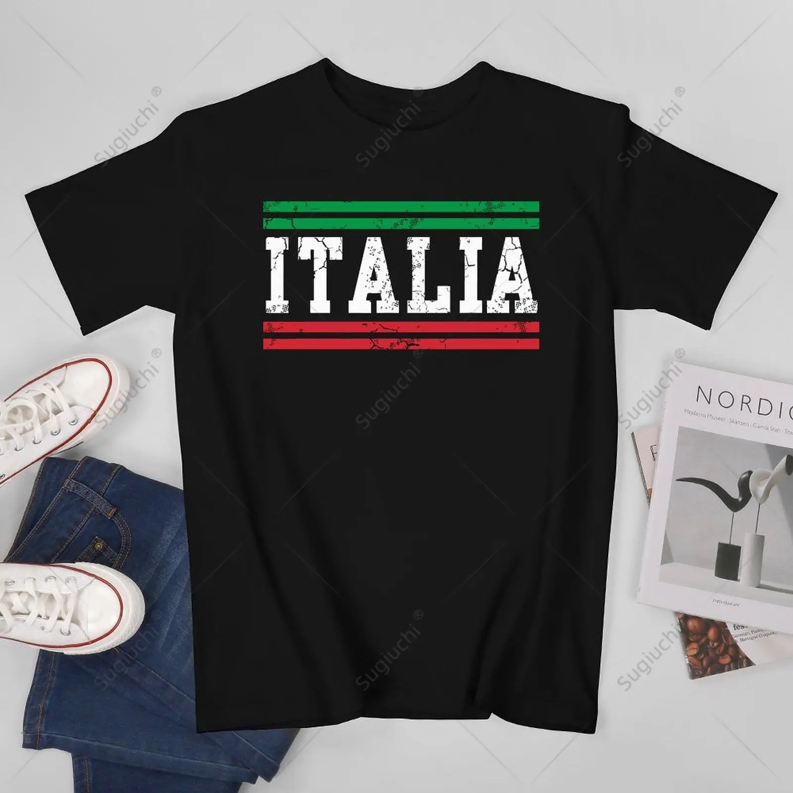 Unisex Men Itay Flag ITALIA Italian Tshirt Tees T Shirts Women Boys 100% Cotton T-Shirt