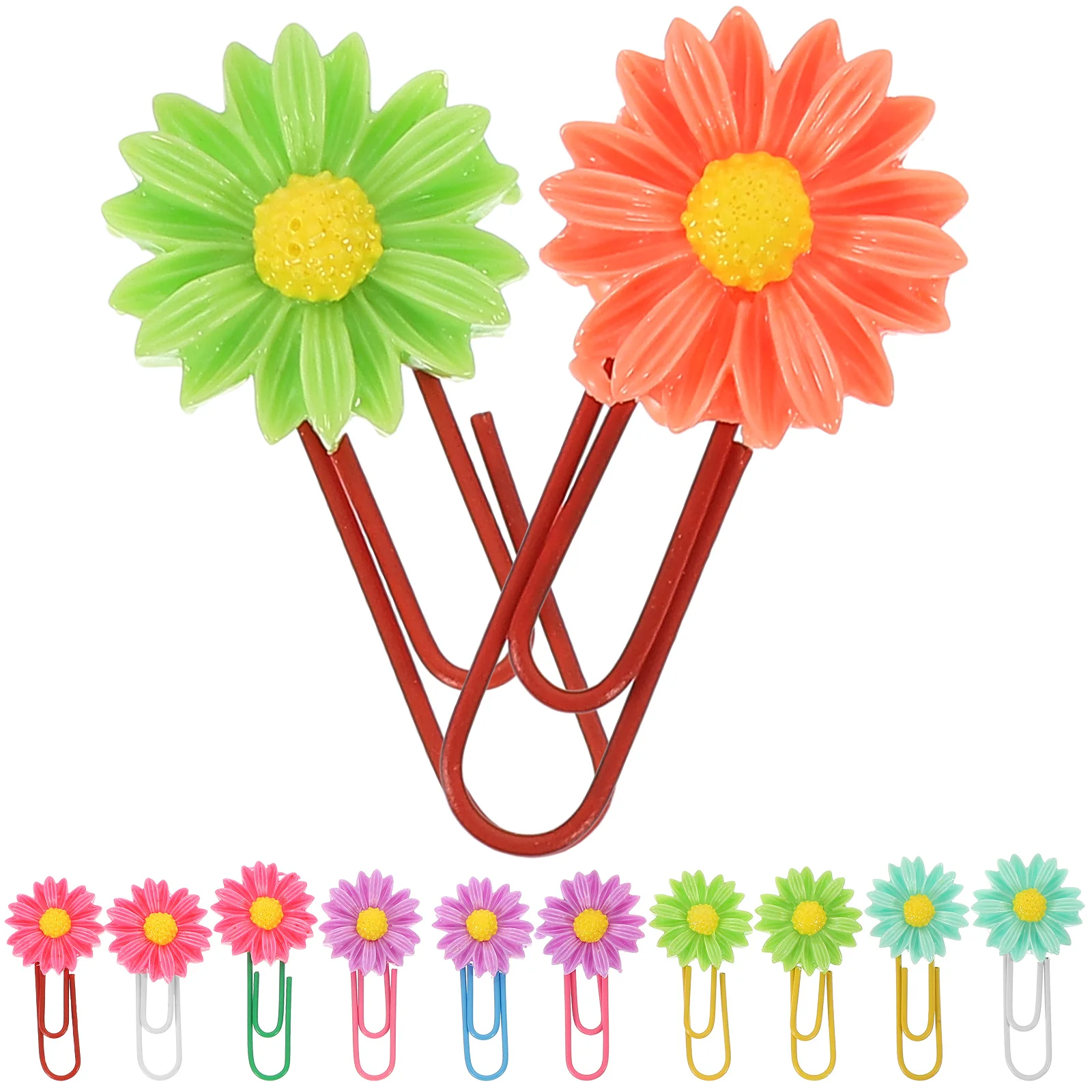 

12 Pcs Gold Electroplating Flower Bookmark Clips for Books Notes Photos Decorative Stationery Supplies Mini Paperclips Floral