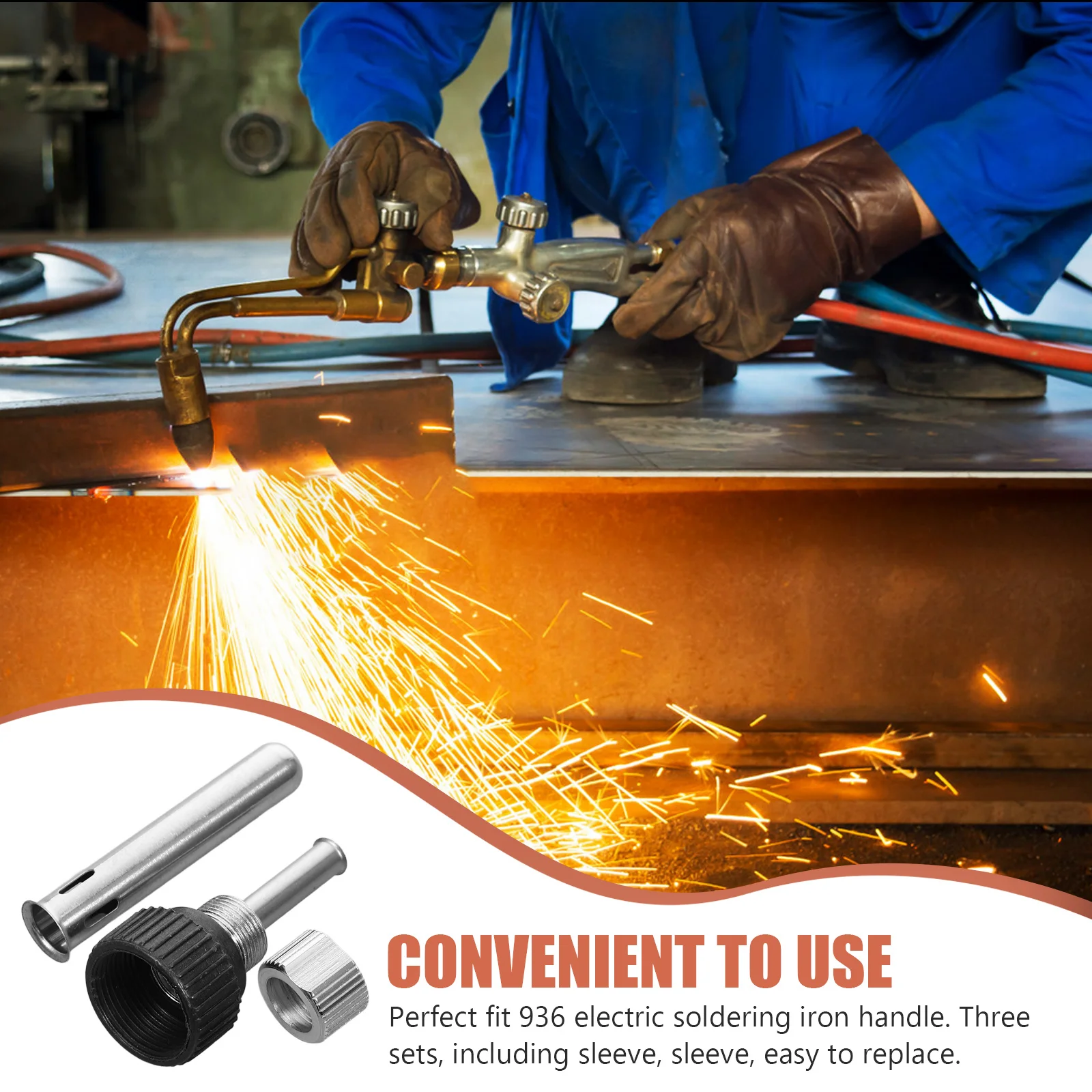 

1 set 1 Set Iron Handle Sleeve Replacement Soldering Station Parts Durable Soldering Nut Sleeve Welding Tool Accessories