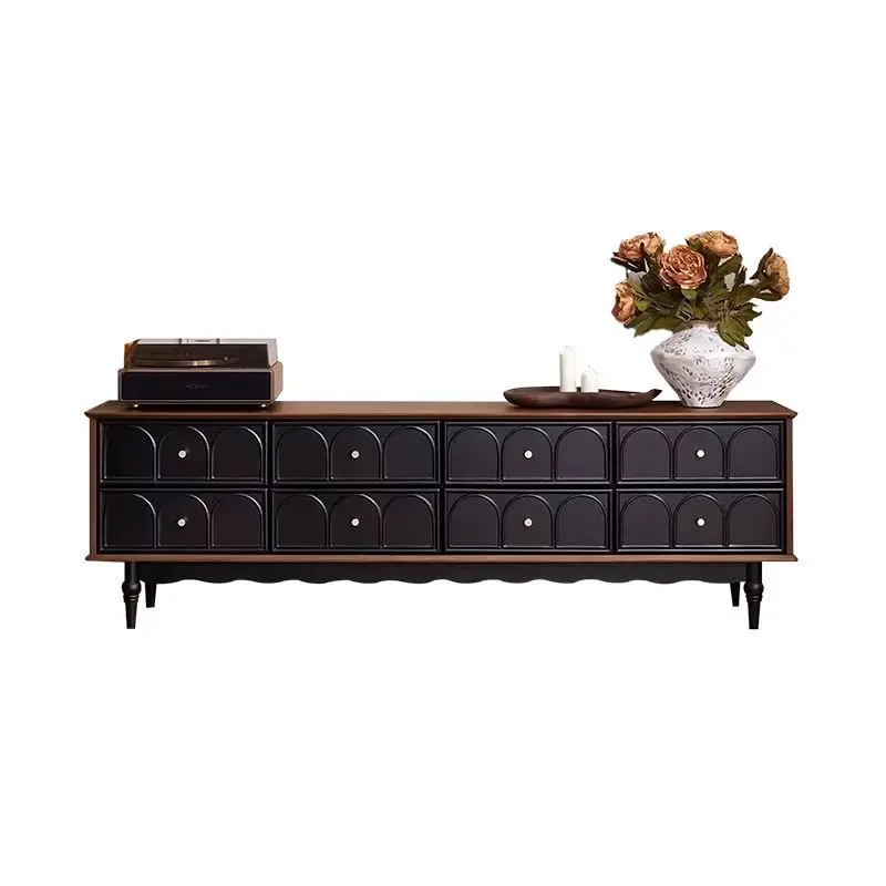 

Medieval solid wood four-chest cabinet new living room wall drawer cabinet bedroom bedside locker household storage side cabinet