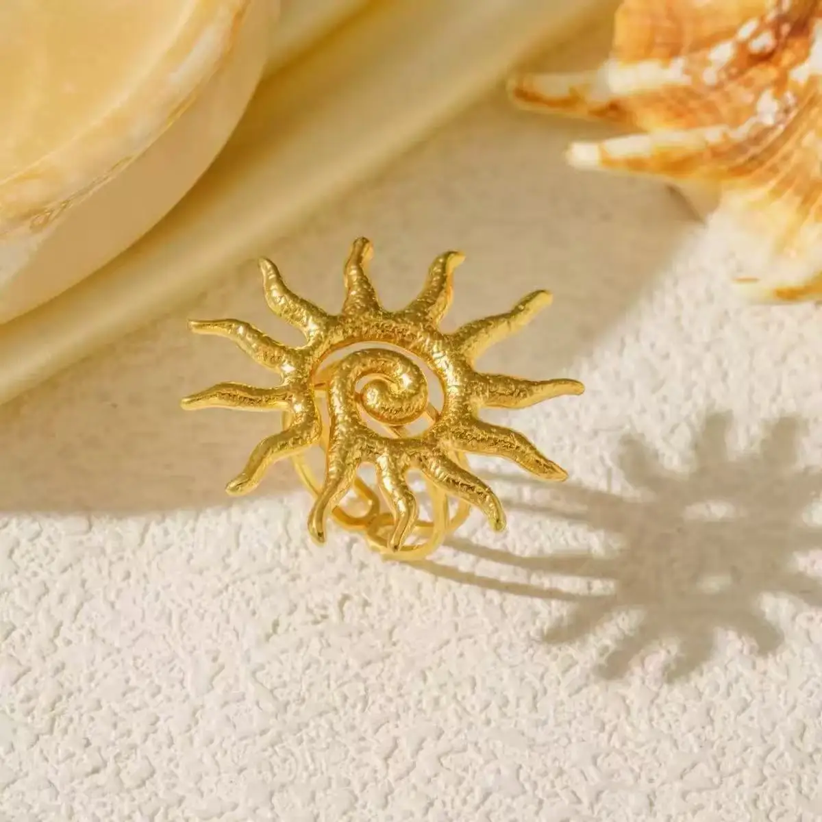 

Stainl Steel Titanium Steel Open Ring Women's High-End Geometric Non-Fading Faion Jewelry Accory