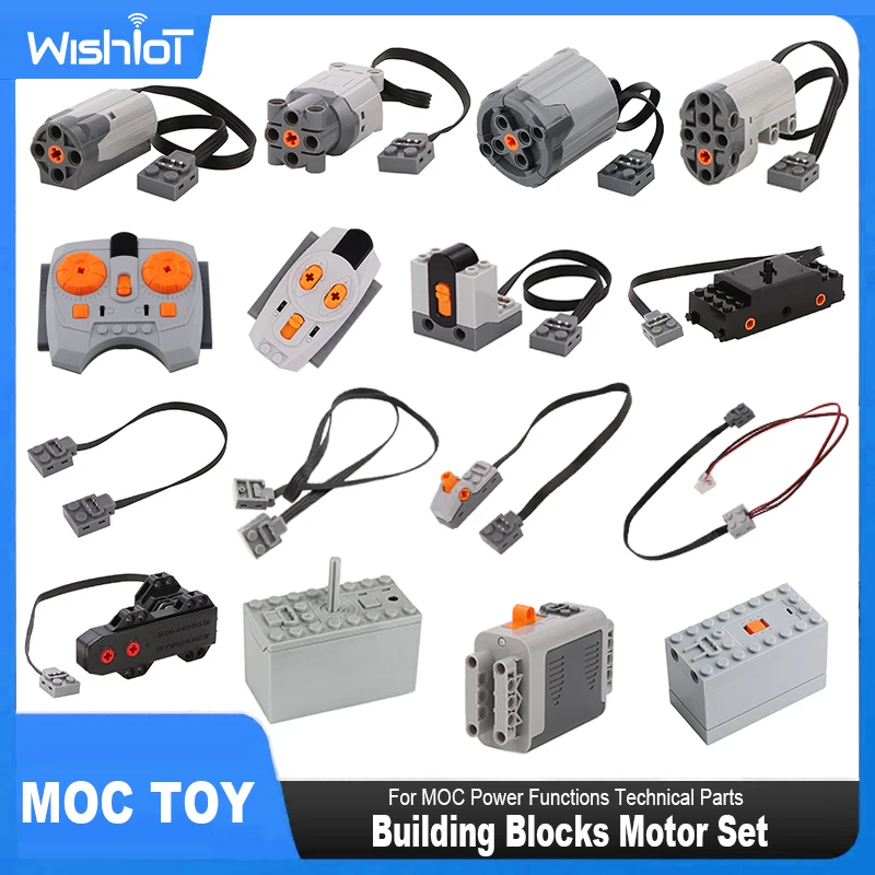 High-Tech Power Function Extension Parts M/L/XL/Sever Motor IR Remote Control Receiver MOC Technology PF Blocks Brick Toys DIY