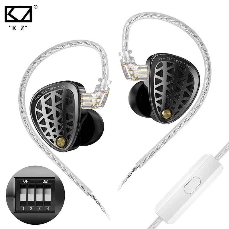 

Наушники KZ Zenith HiFi, высококачественные настраиваемые наушники-вкладыши, металлическая гарнитура, музыкальная гарнитура с динамическим драйвером, съемные наушники-вкладыши