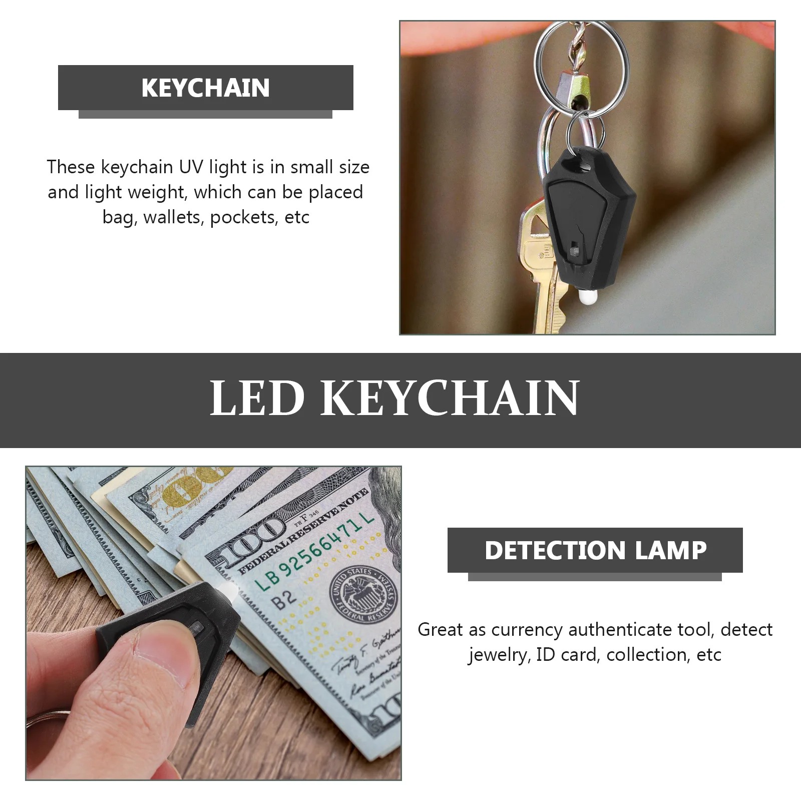 

5Pcs LED Keychain Lights Mini Plastic Key Ring Emergency Lamps Portable Small Compact Outdoor Fishing Signal Light
