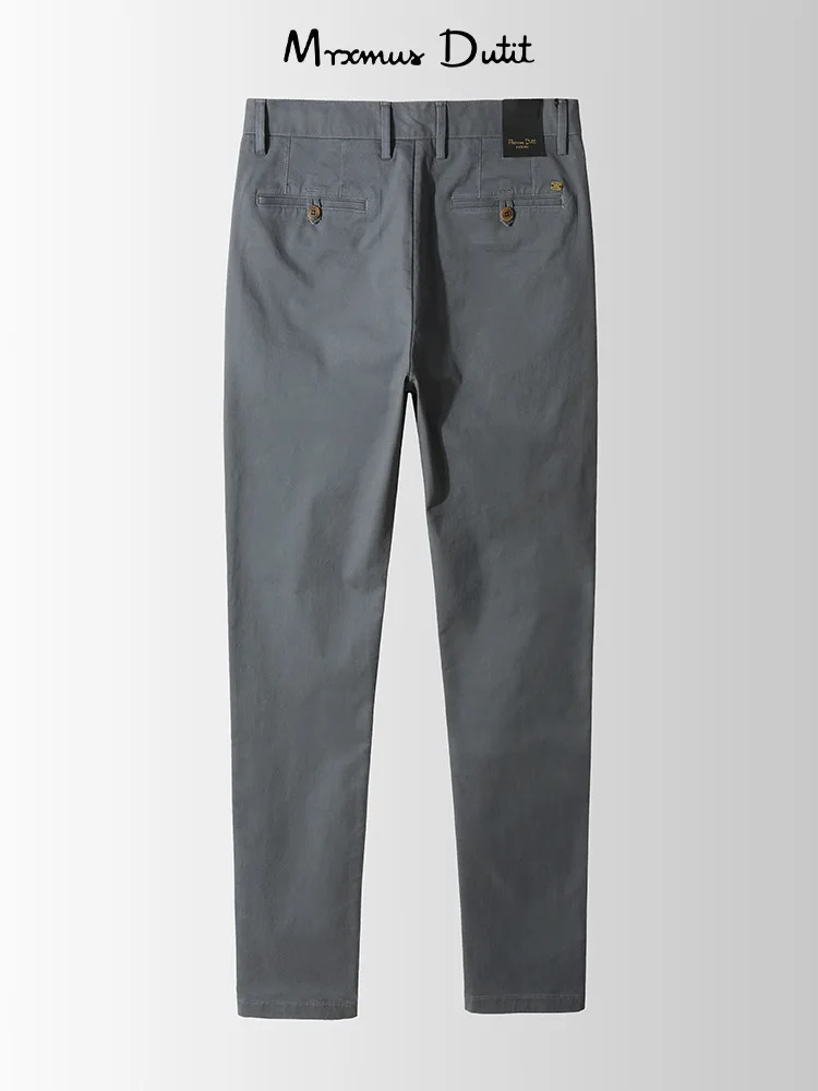 Dave&Di Men's wrinkle resistant khaki pants, pure cotton pants, slim fit straight leg business men  Shi casual pants