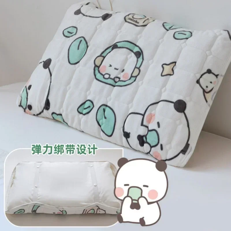 Bubu Panda Pillowcase Anime Period Flannel Pillow Cover Cloth Cute Home Accessories Soft Bed Pillows Kawaii Birthday Gift