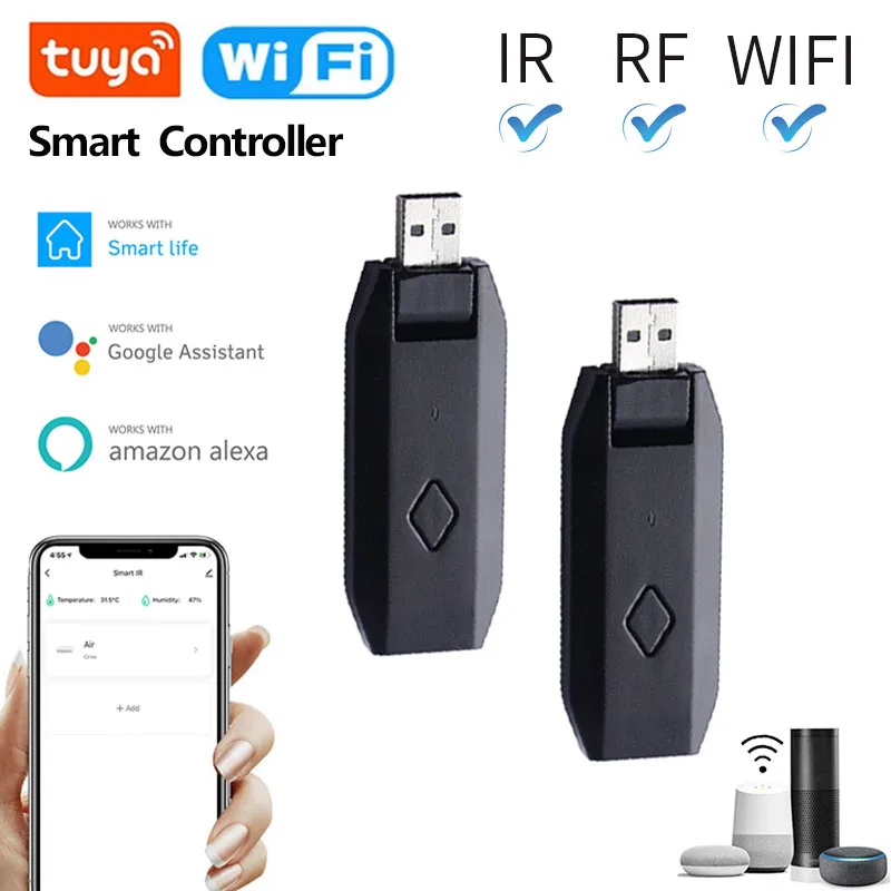 Nuovo Tuya WiFi RF + IR USB Universal Smart Remote Voice Controller elettrodomestici condizionatore d\'aria per Tuya Smart /Smartlife/Alexa