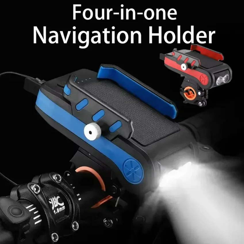 

Навигационный кронштейн «четыре в одном», фара для велосипеда, светодиодный светильник, динамик, внешний аккумулятор, водонепроницаемый перезаряжаемый держатель для мобильного телефона