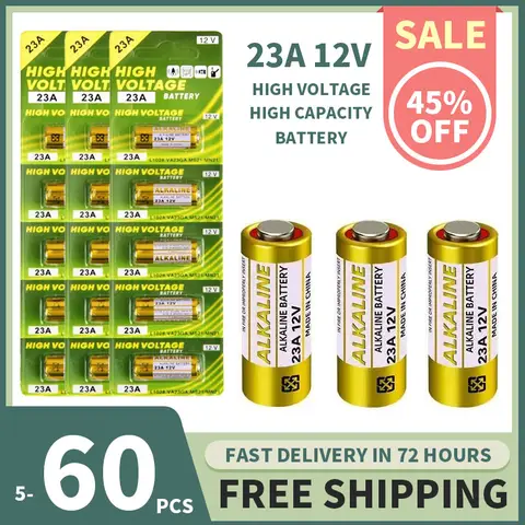 5-60PCS 12V 23A 알카라인 배터리 58mAh – 원격 제어/초인종/장난감/손전등용 A23/E23A/K23A/L1028(프리미엄 품질)