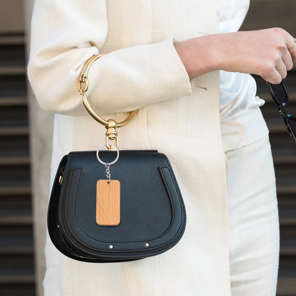 

10Pcs Wood Keychain Unfinished Blank Wooden Key Ring Blanks for DIY Craft Making Rustic Key Pendant Accessories