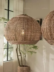 Wabi Sabi Style Vine Art Vine Weaving Chandelier Retro Countryside Lighting Creative Weaving Restaurant Southeast Asian Lamp