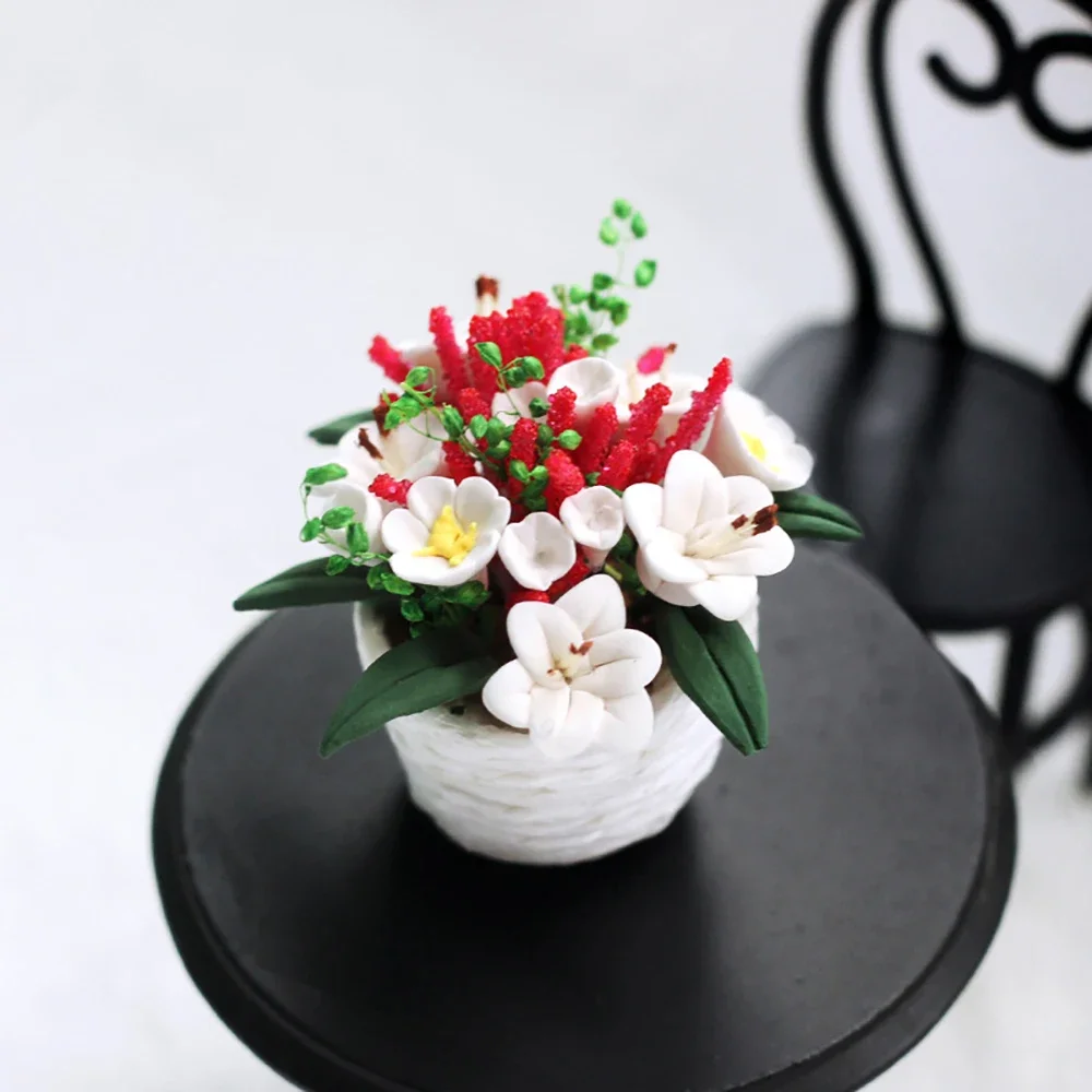 1 Stuks 1/12 Poppenhuis Accessoires Miniatuur Bloemstuk Mini Potplant Model Speelgoed Voor Poppenhuis Decoratie OB11 Bjd