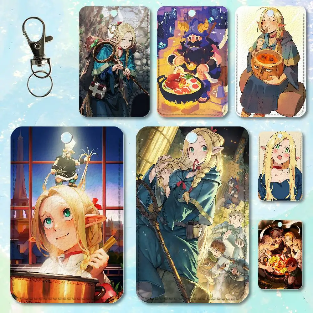 

D-Delicious in D-Dungeons-S Key Tag Ring Leather Card Holder Key Ring Rectangle Access Card Holder
