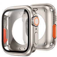 Cover for Apple Watch 9 8 7 45/41mm Case Screen Protector PC Tempered Glass IWatch Series 5 6 Se 44mm 40mm Change To Ultra2 49mm