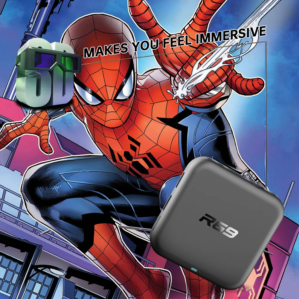 Rockchip 3518 TV Box R69-1 HDR 10 Ultra HD 4K Rockchip 3518 AndroidTV 14 Netflix Google Support Wifi6 BT5.0