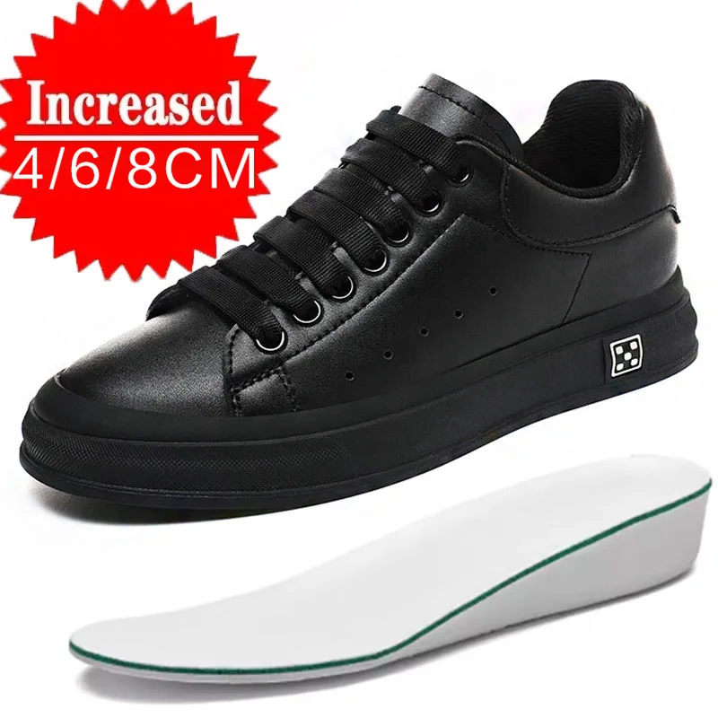 

Men Elevator Shoes Height Increase Insole 6cm White Black Taller Shoes Men Sports Shoes Men and Women Casual Lift Sneakers