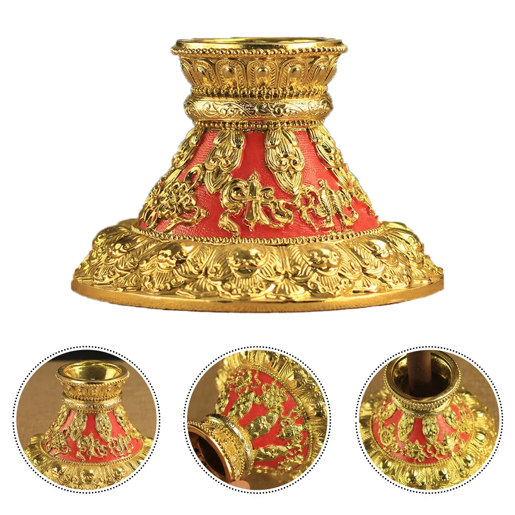 Tibetan Buddha Prayer Wheel Resin Base Hand Held Stable Stand Display Holder for Religious Desktop Decorative Use