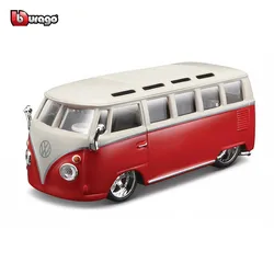 Bburago 1:32 Volkswagen Van Samba Collection Die Cast Model Alloy Car Model Toy Collection Gift with Acrylic Display Gift Box