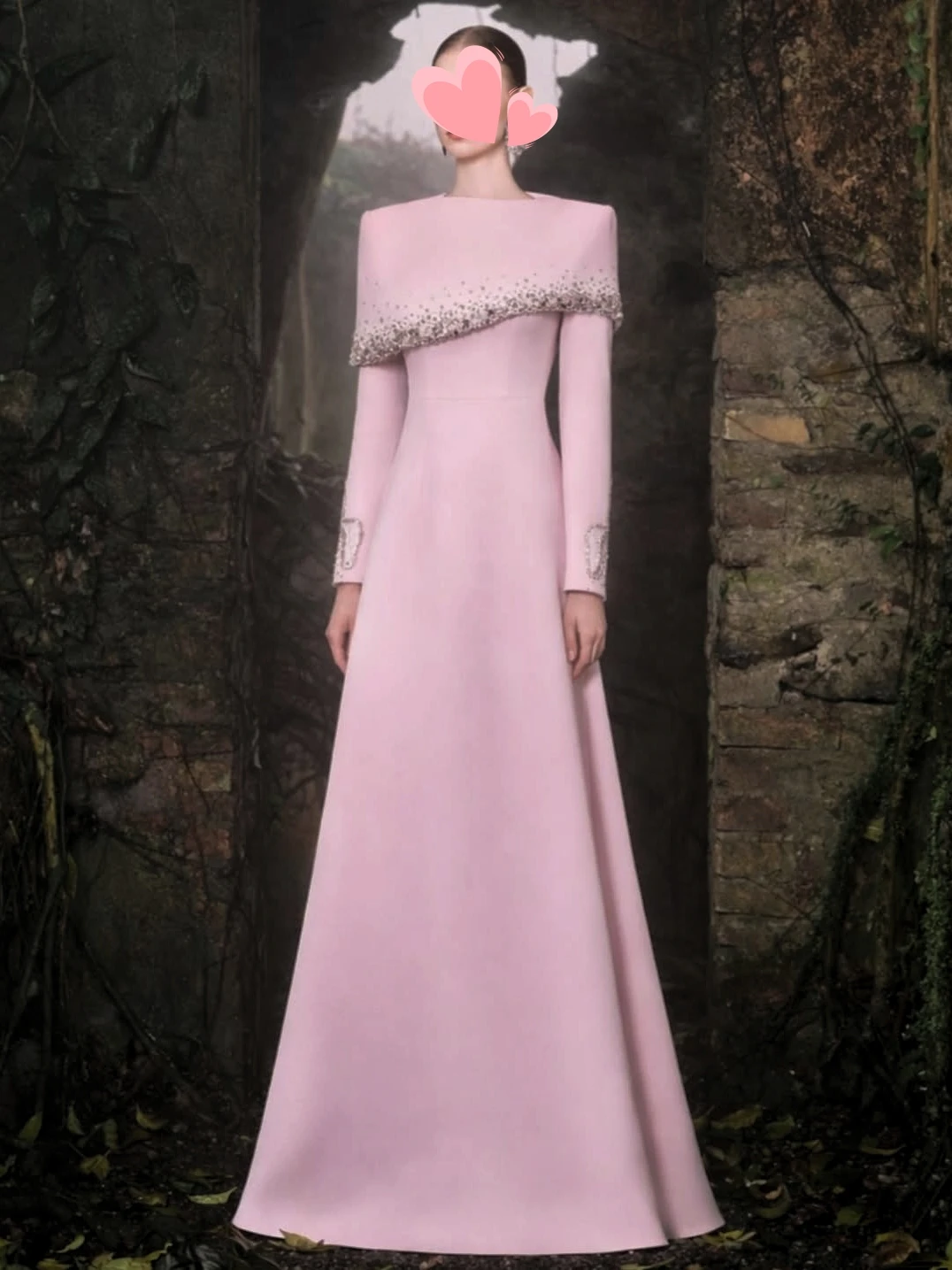 

Oisslec Dress Elegant Vintage Sweet Pink Crystal Beads Cape Stylish Customized Formal Occasion Prom Dress Evening Party Gowns