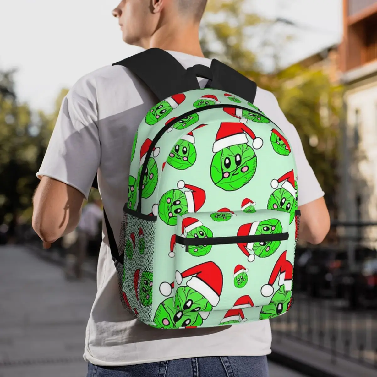 Weihnachts-Brüsselzwiebel-Rucksack, Tagesrucksack, große Kapazität, Kinder-Büchertasche, Schultasche, Umhängetaschen für Männer und Frauen