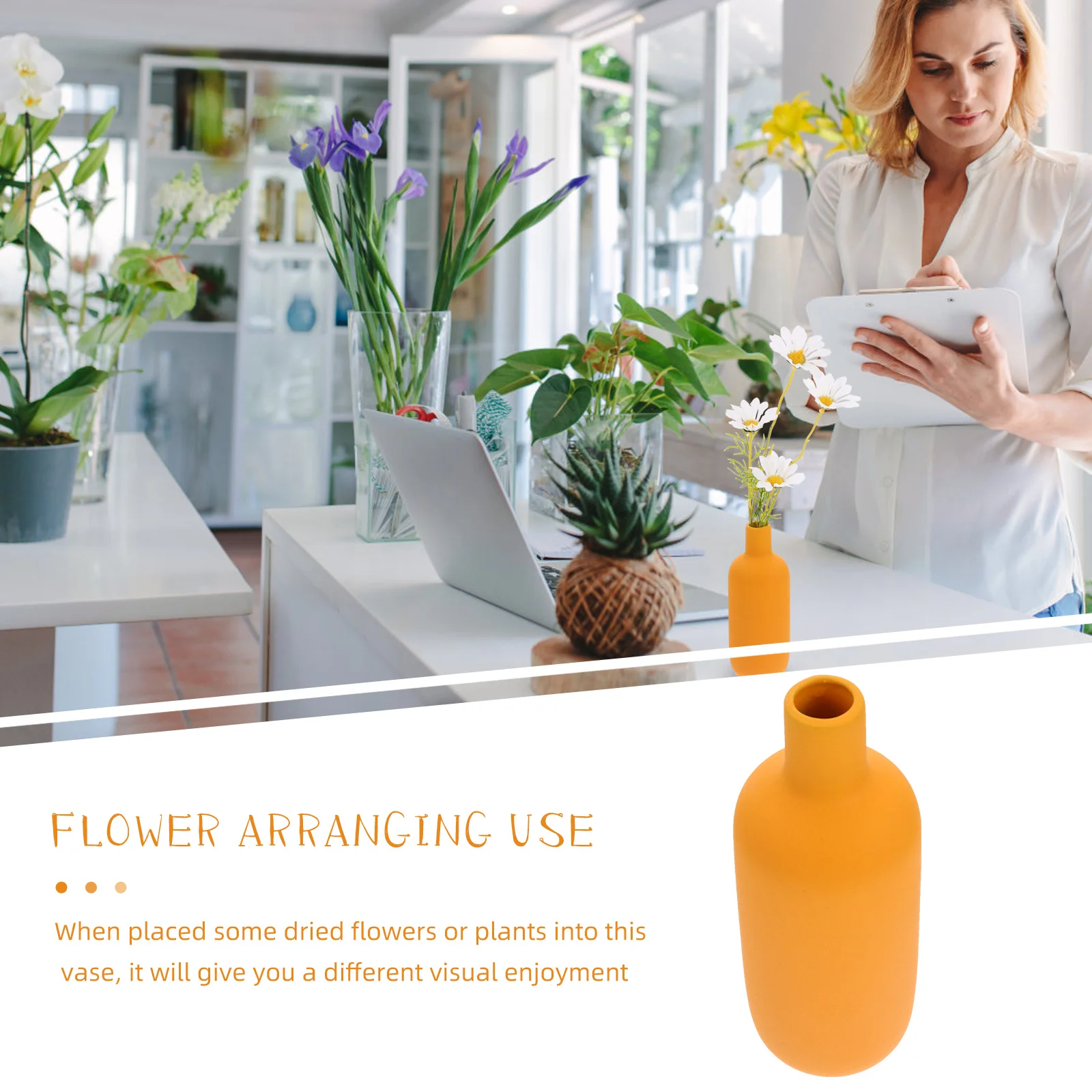 

Ceramic Vase Modern Simple Design for Dried Flowers Flower Arranging Holder Desktop Decor Minimalist Home Office Decoration Art