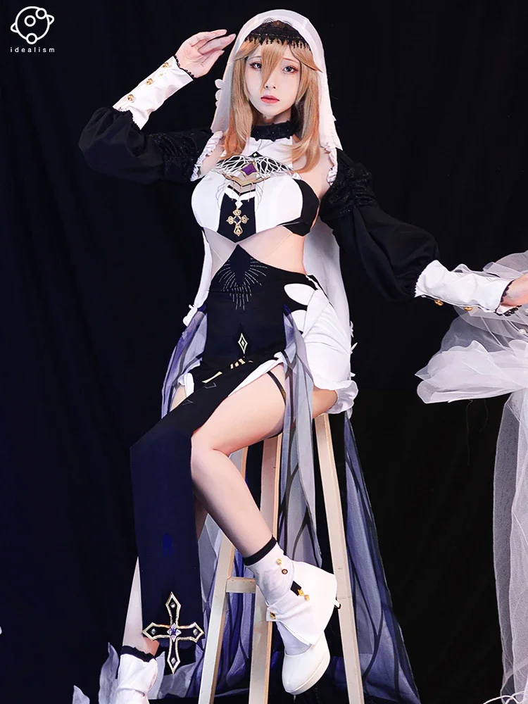 

Anime Game Honkai Impact 3 Aponia Cosplay Costume THE MOTH WHO CH. SES THE FL MES Nun Dress Woman Sexy Kawaii Carnival Suit