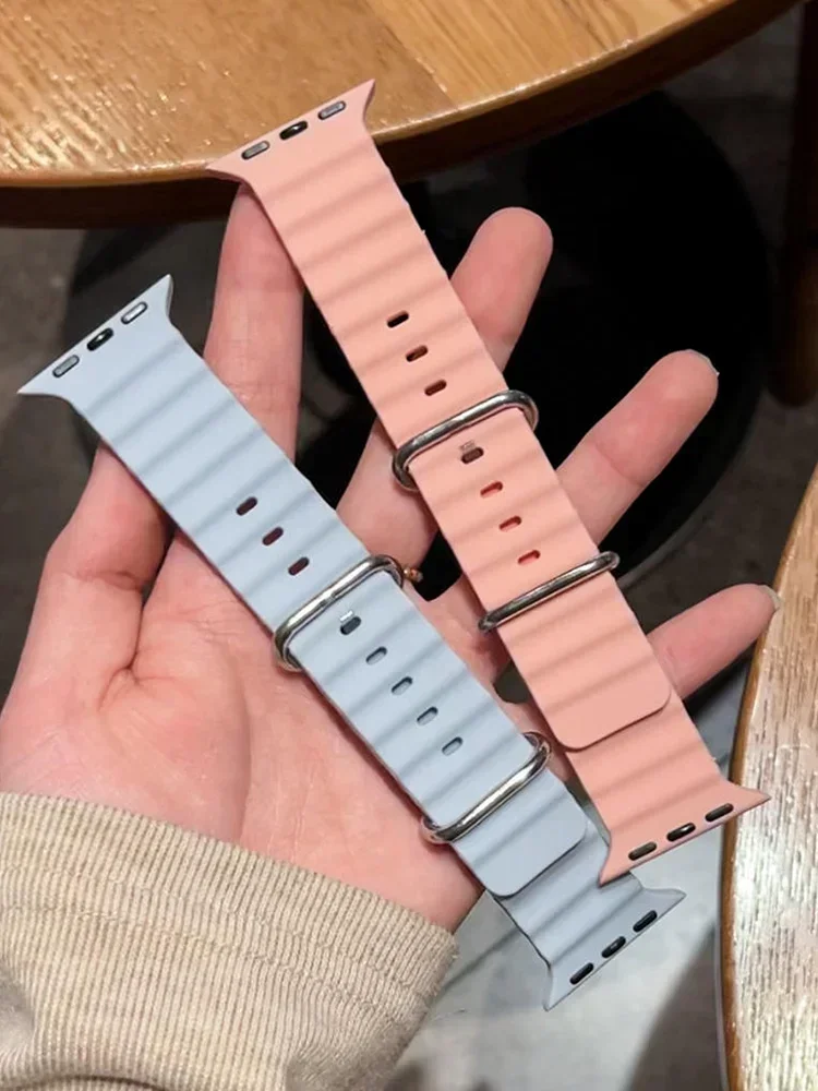 Cinturino in silicone Ocean per cinturino Apple Watch Ultra 2 1 Serie 10 9 SE 8 7 6 5 4 3 Correa iwatch 46mm 42mm 44mm 45/41mm 49mm 38/40mm