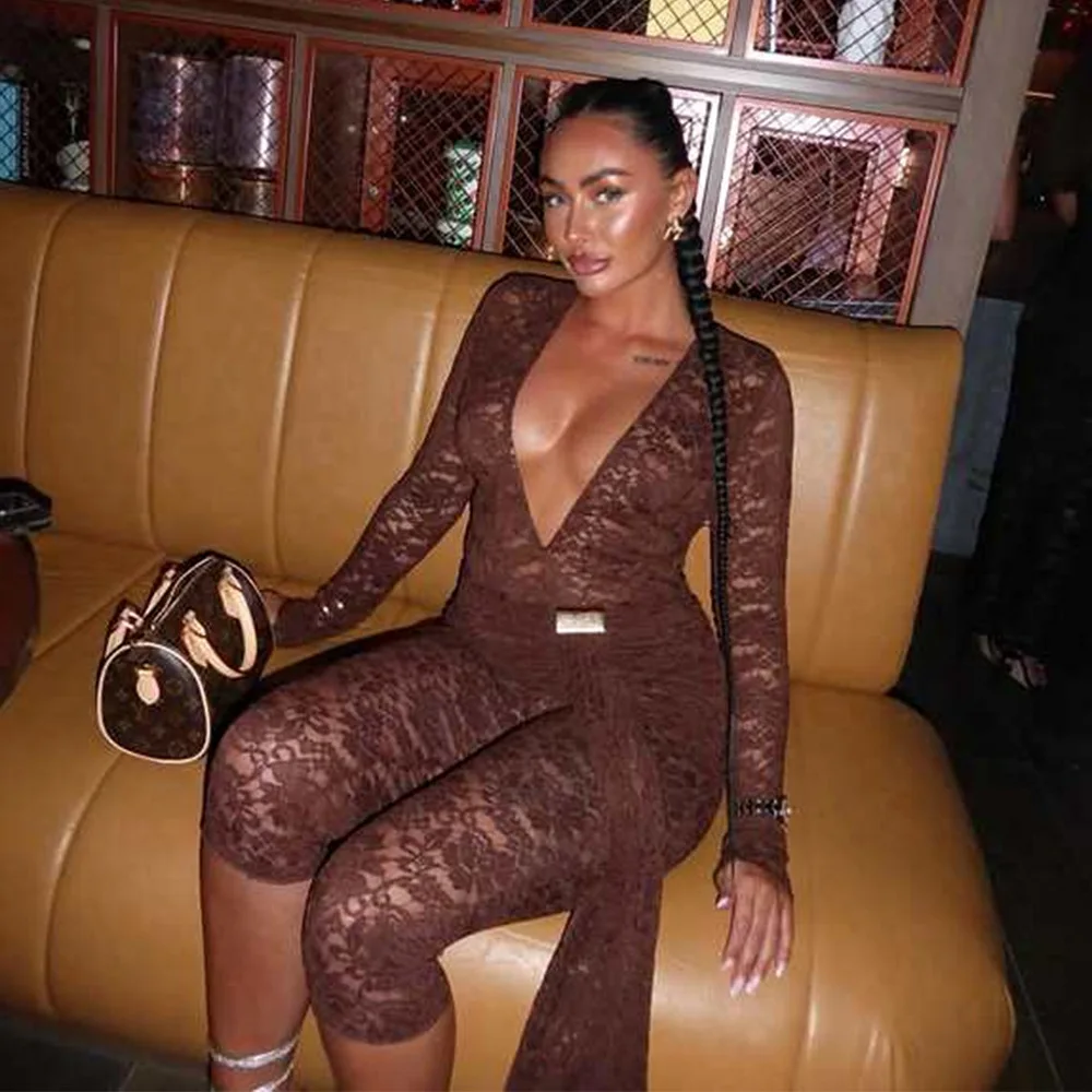 Body moulant avec ruban, nouvelle offre spéciale d'été, combinaison transparente en dentelle Sexy pour femmes