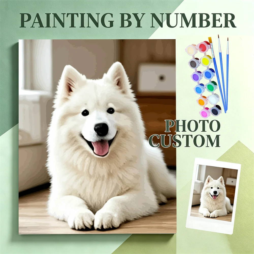 HUACAN Drawing By Numbers On Canvas Customized Private Oil Painting By Numbers Photo Personal Colorful Art Home Decor 24/36/48