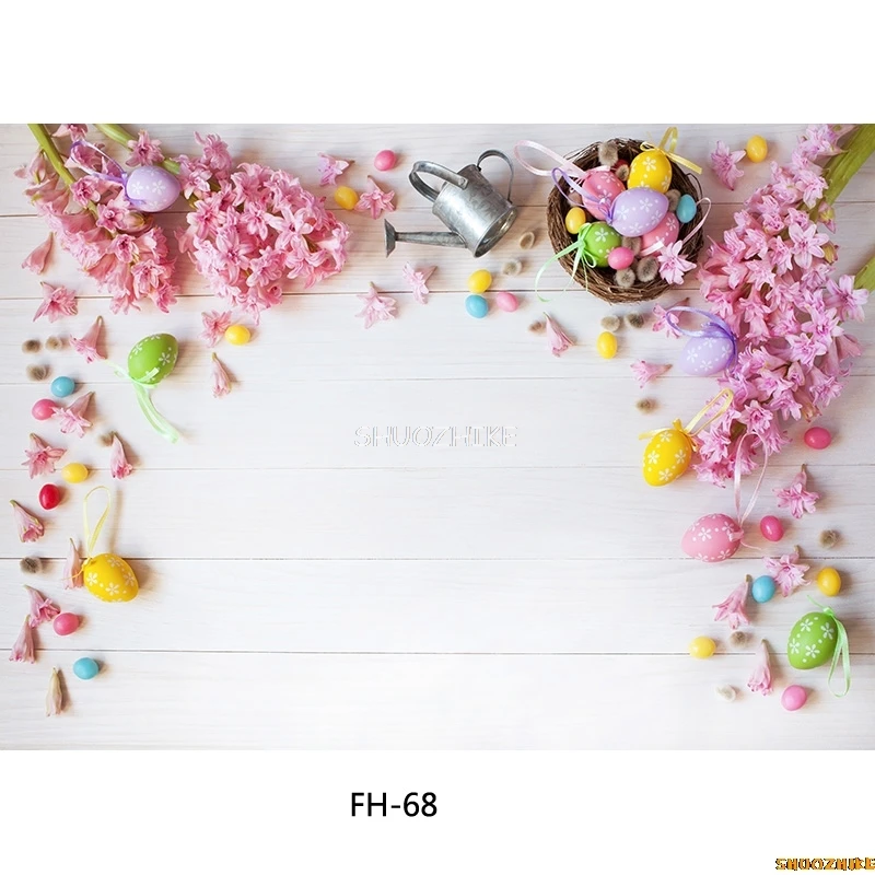 Fondo de fotografía de Pascua feliz de tela fina, fondo de fotografía de cumpleaños para bebé, accesorios de estudio fotográfico para recién nacido, YXX-62