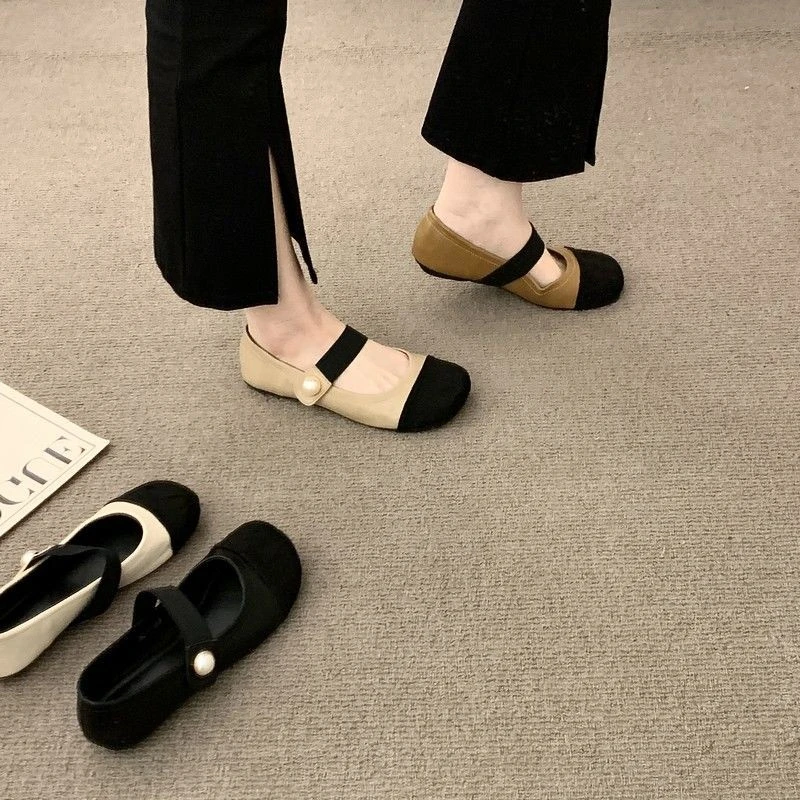 

Корейская обувь разных цветов с неглубоким носком, женская обувь, мягкое летнее удобное платье 2024, новая модная обувь на плоской подошве, женская обувь на плоской подошве Mo