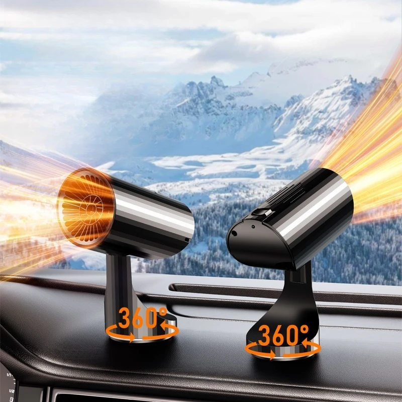 Eary 24V/12V 150W Car Heater Heating Fan Window Windshield Defrost Defogger Hand Warmer Heater Fan 360° Rotatable Portable