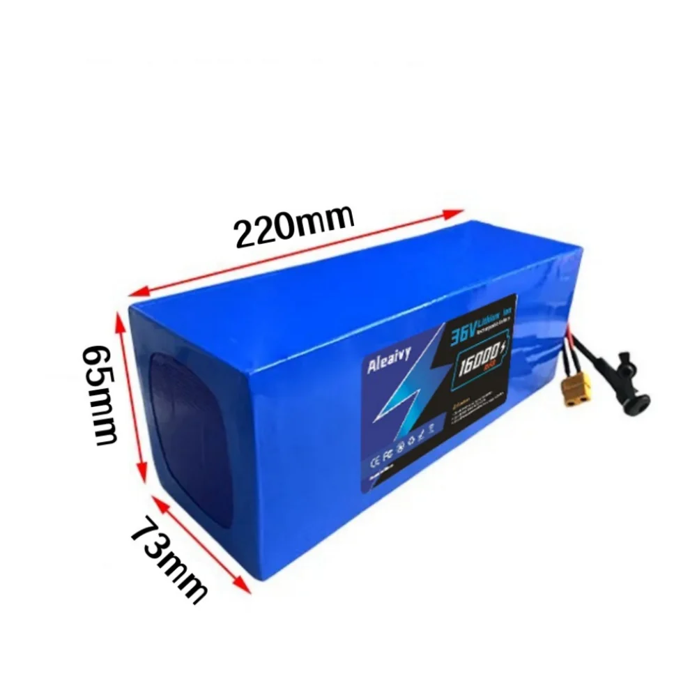 

New 36V 16000mAh 21700 Lithium battery 10S3P Built-in BMS 0-750W 42V E-two wheelers motorcycle Scooter.