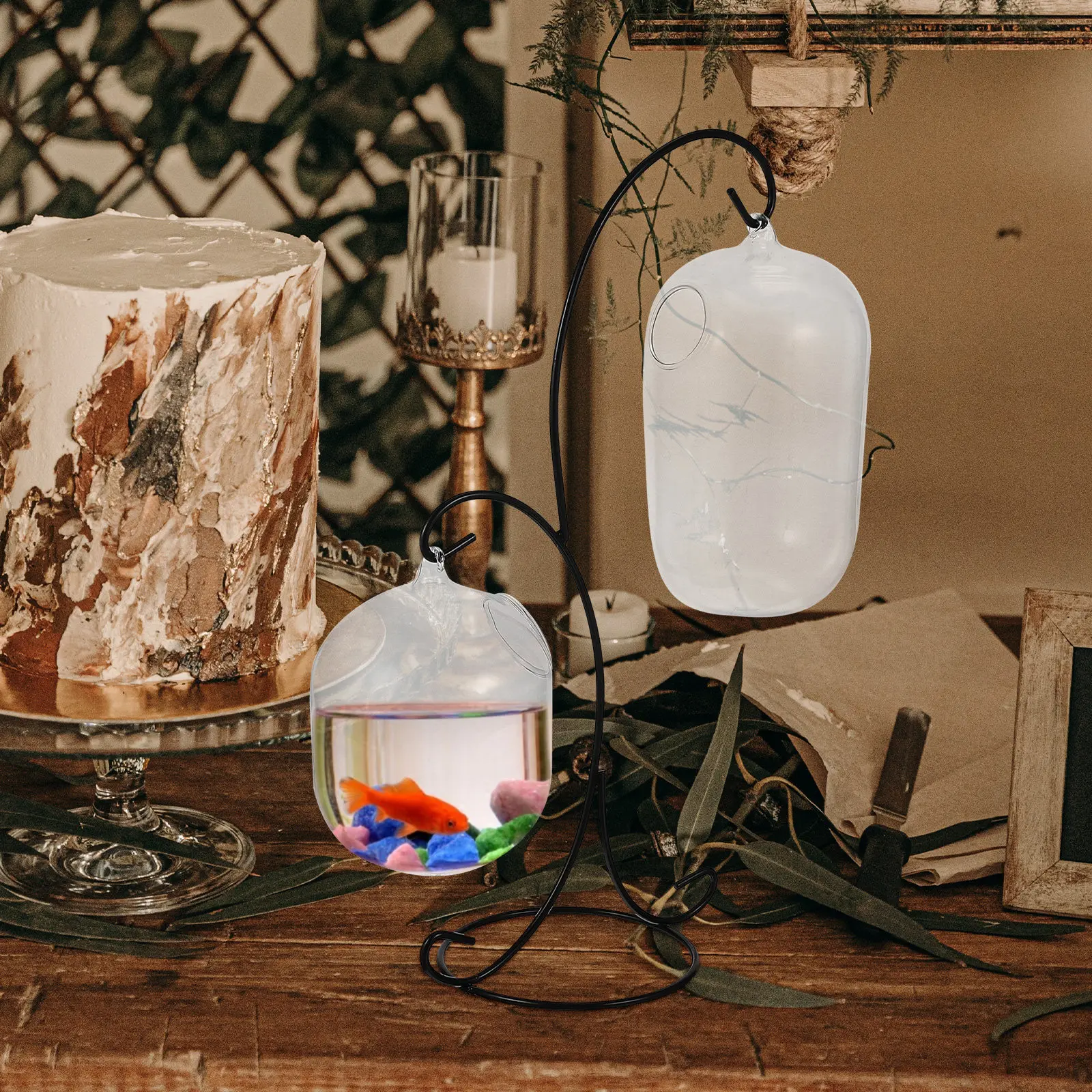 

Набор: Многофункциональный настольный стеклянный аквариум-ваза для растений, подвесной, для домашнего декора, изящный прозрачный контейнер