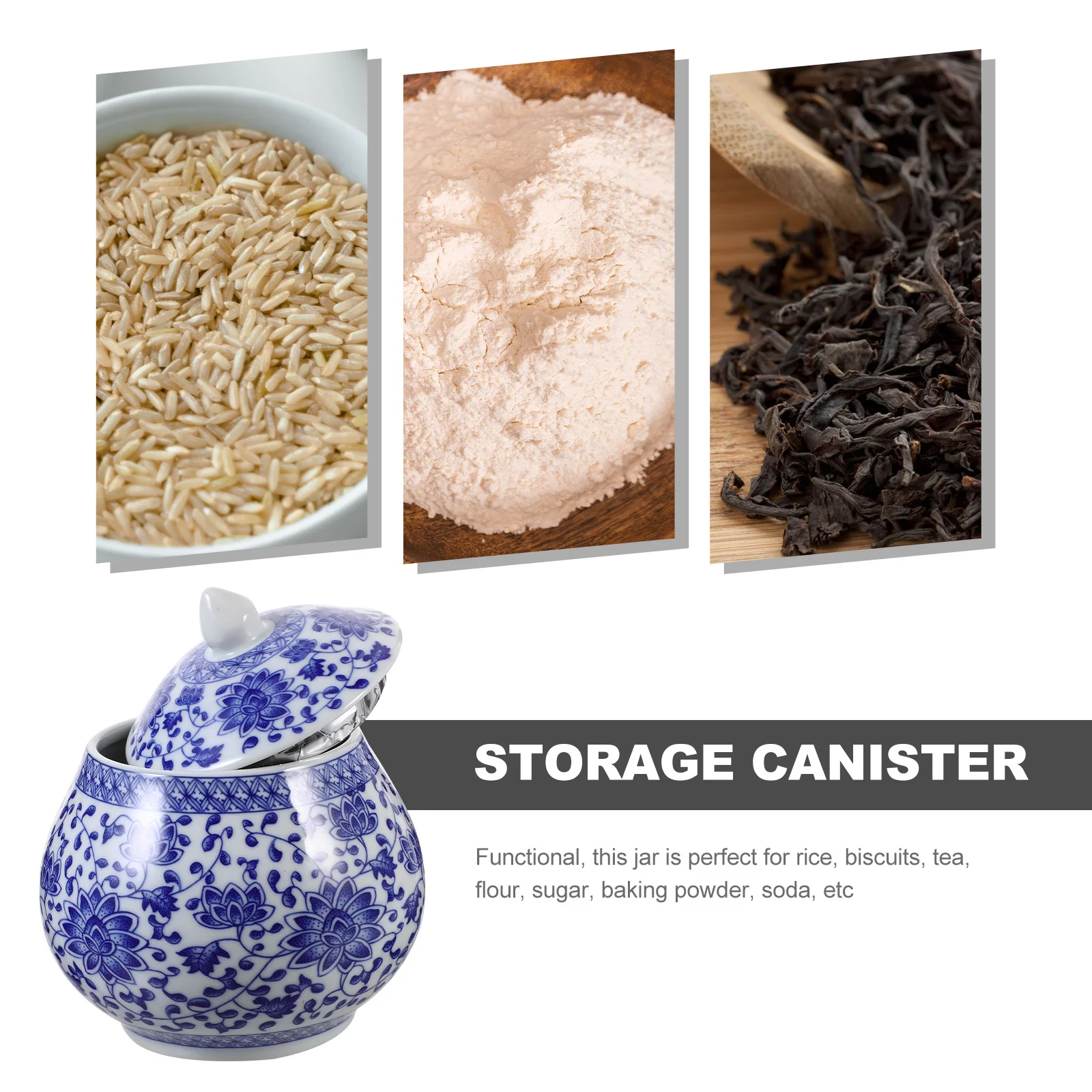 

Chinese Style Ceramic Storage Jar Retro Design Sealed Lid Multipurpose Tea Coffee Candy Container Ceramic Tea Jar