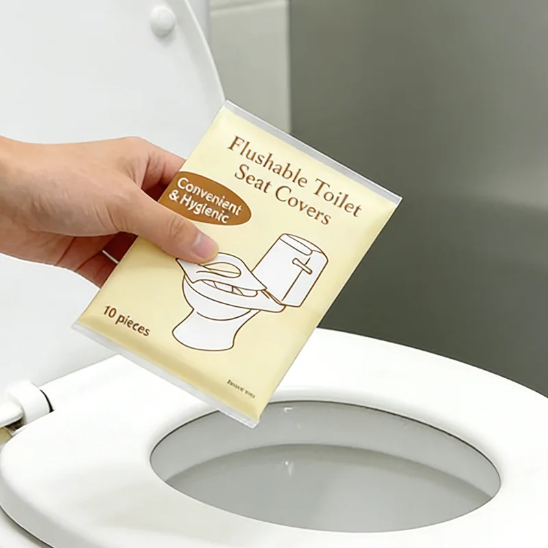 Disposable toilet seat covers are soluble in water