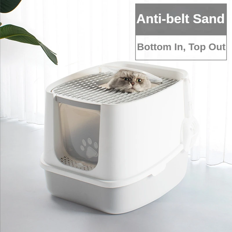 

Litter Tray Fully Enclosed Splash-proof Cat Litter Box Odour-proof Pet Cleaning Products Anti-banding Cat Litter Cat Toilet