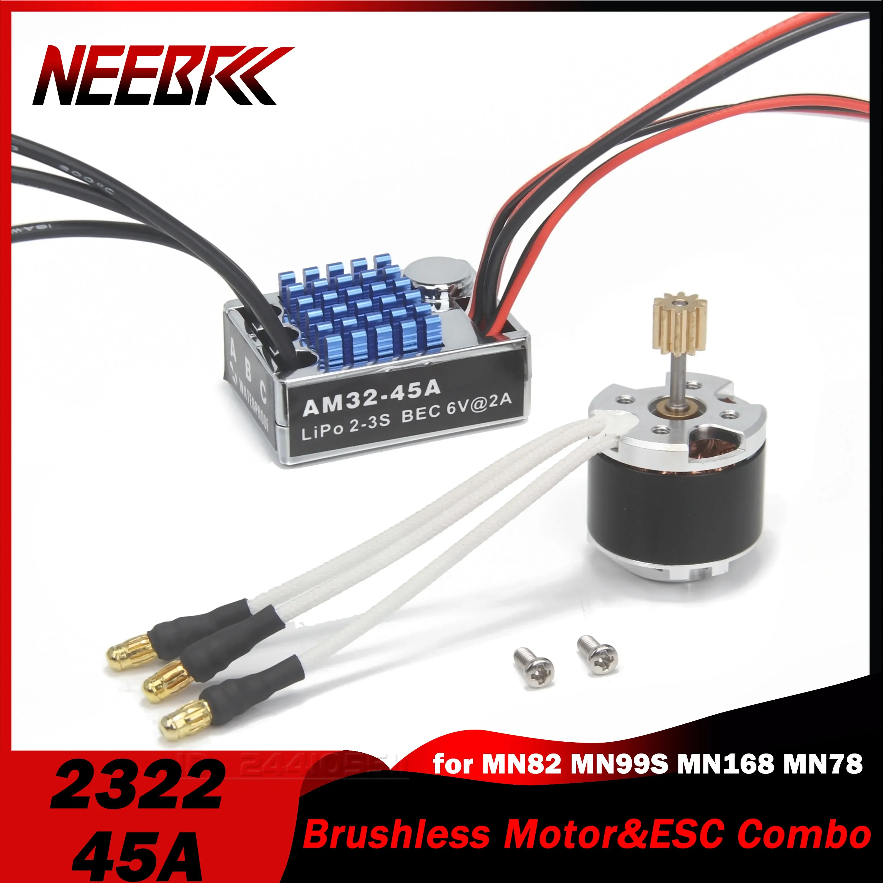 

NEEBRC 2322 Outrunner RC Crawler Brushless Motor 5.5-9V CW/CCW 45A ESC BEC for MN82 MN99S MN168 MN78 Off Road Model Car Climbing