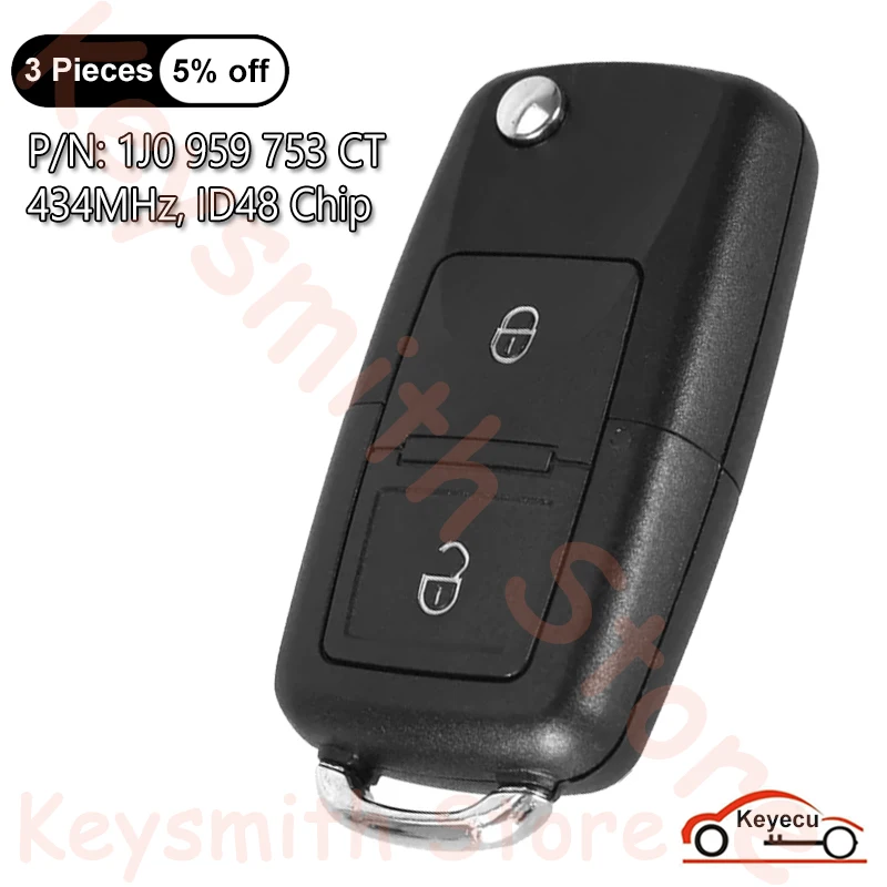 

Автомобильный дистанционный ключ KEYECU для 1J0959753CT 5FA009259-00 Bora Polo Golf MK4 Transporter для VW/VolksWagen 1999 2000 2001 2002 2003