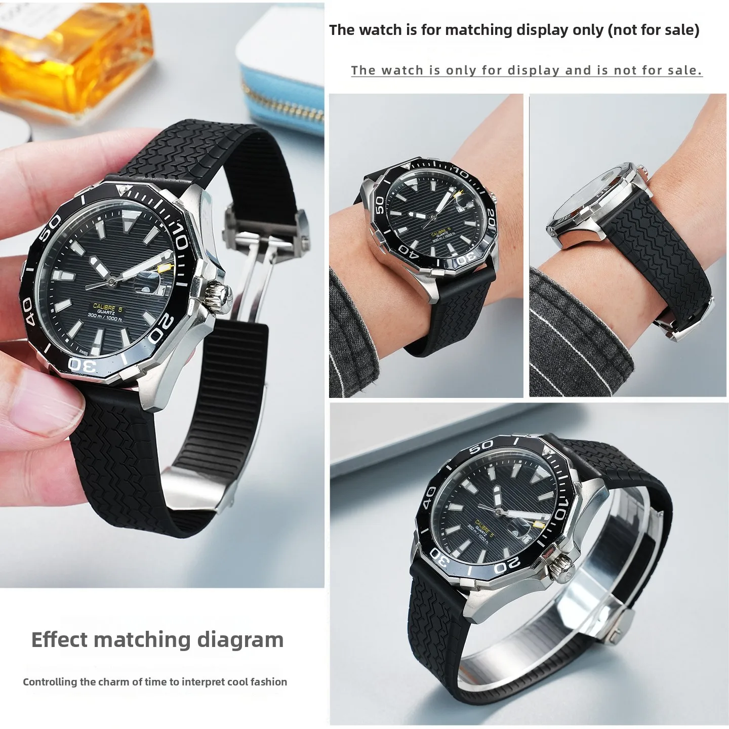 22mm Rubber watchband For TAG strap CARRER F1 Heuer Silicone band butterfly buckle DRIVE TIMER Men Bracelet Replace Wristband