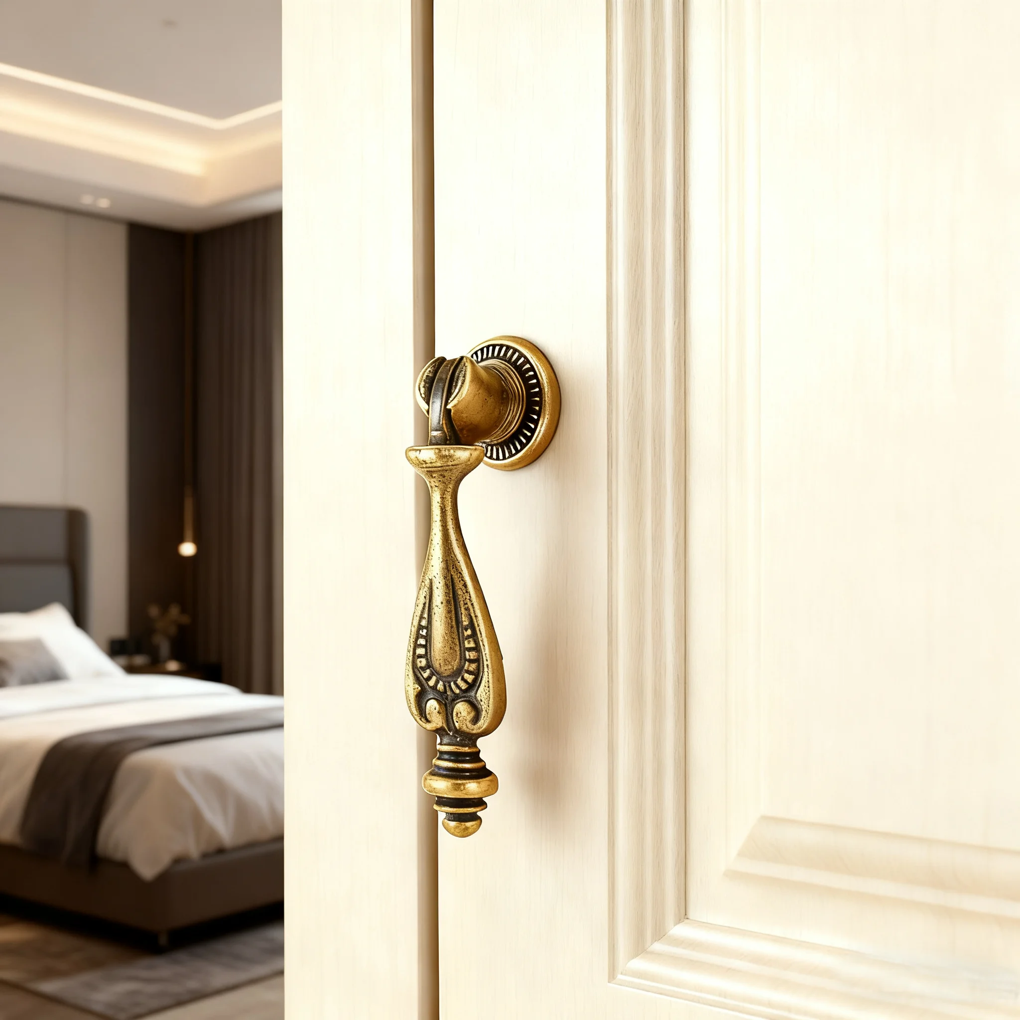 4PCS Retro Pendant Wardrobe Pulls Handel With Screws Drawer Handle For Kitchen Bedroom Living Room Wardrobe Dressing Table