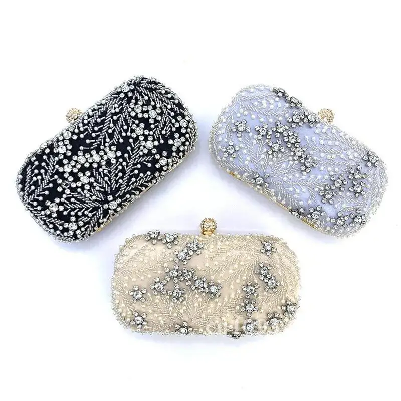 

Women's Clutch Bag Crystal Pearl Clutch Purse Luxury Handbag Bridal Evening Embroidery for Bag Shoulder Wedding Bag Bag ZD1529