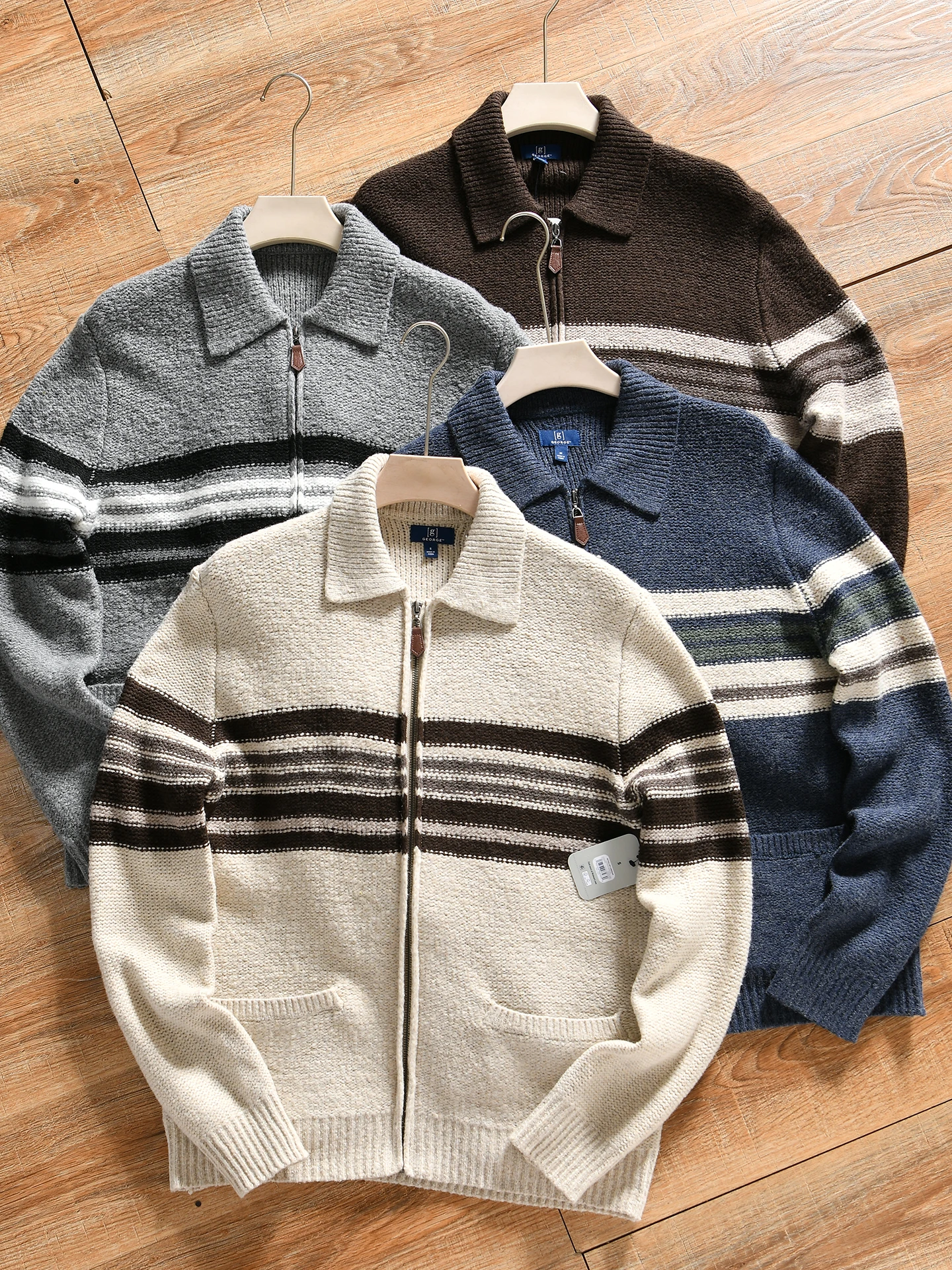 Men's Wool Blend Knitted Cardigan Casual Style Zipper Decorated Long Sleeve Warm And Breathable Regular Fit Autumn Winter Swe...