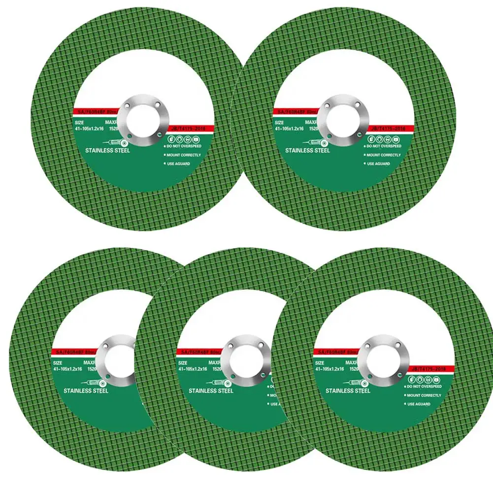 Disco de corte Circular de resina, muela de 105mm, tamaño adecuado para amoladora angular, paquete de 5, proporciona una mayor eficiencia de trabajo
