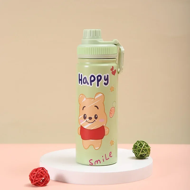 Taza térmica de dibujos animados para niños, botella de agua Kawaii para exteriores, de acero inoxidable 304, 800ml, Lotso Kuromi, Mermaid Winnie The Pooh