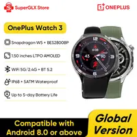 2025 Nuevo reloj inteligente OnePlus 3 versión global 1,50 pulgadas AMOLED 32GB de memoria Snapdragon W5 Wear OS por Google NFC IP68 5ATM